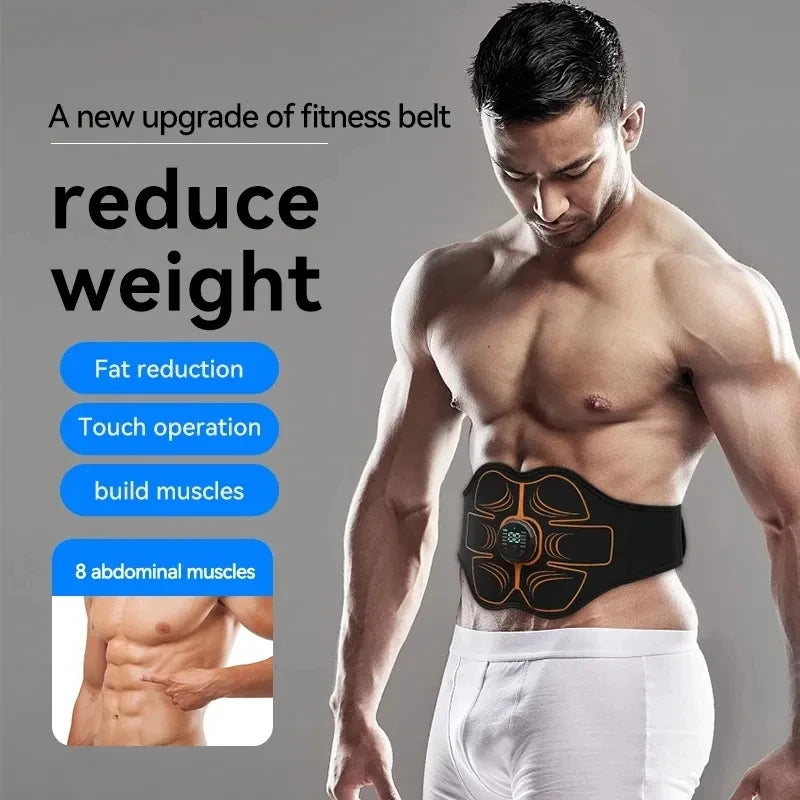 Electric Fitness Slimming Abdominal ABS Muscle Stimulator EMS Trainer Belt Home Gym Massager Waist Belly Weight Loss USB Rechargeable