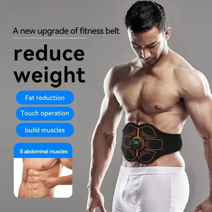 Electric Fitness Slimming Abdominal ABS Muscle Stimulator EMS Trainer Belt Home Gym Massager Waist Belly Weight Loss USB Rechargeable