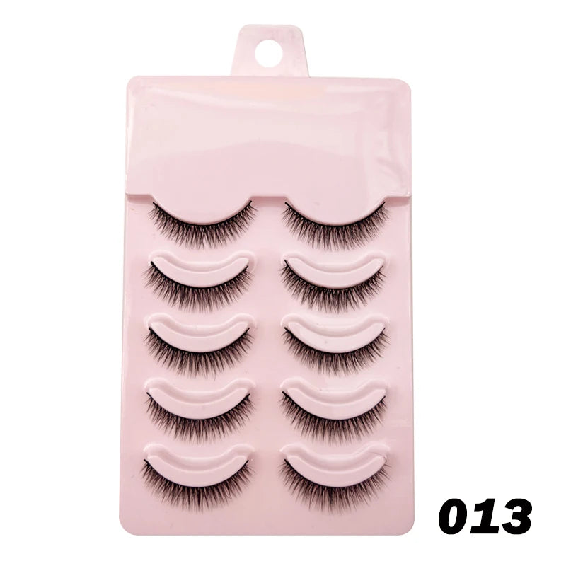 Wispy Manga Style Eyelashes Soft Natural Thick False Daily Eye Lashes Dating Makeup Eye Accessories 5 Pairs - 10pcs