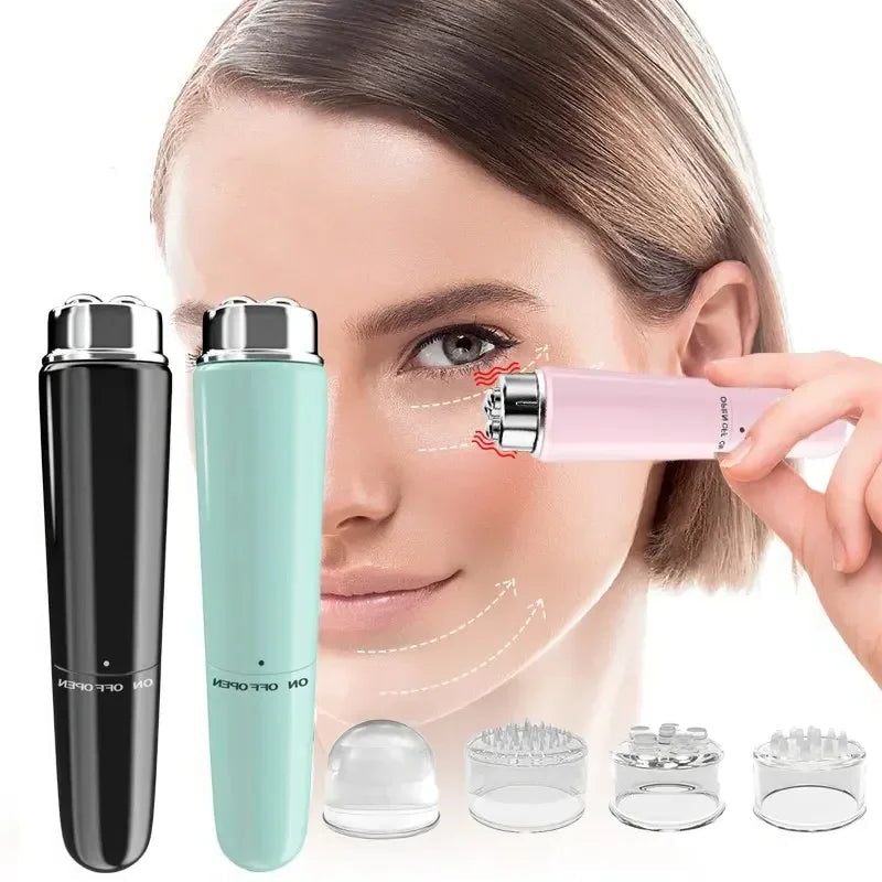 Mini Portable Electric Micro Vibration Facial and Eye Beauty Massager for Dark Circles Eye Bags Puffiness Remover Muscle Relaxation