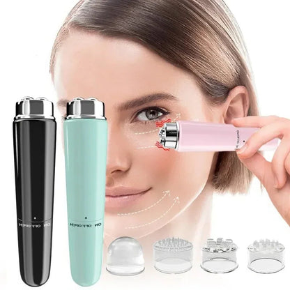 Mini Portable Electric Micro Vibration Facial and Eye Beauty Massager for Dark Circles Eye Bags Puffiness Remover Muscle Relaxation