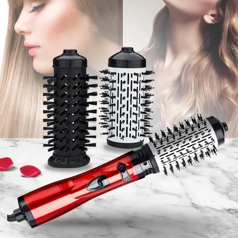 Multifunctional Negative Ion Hot Air Hair Straightener Curling Iron 360 ° Rotating Hair Dryer Brush
