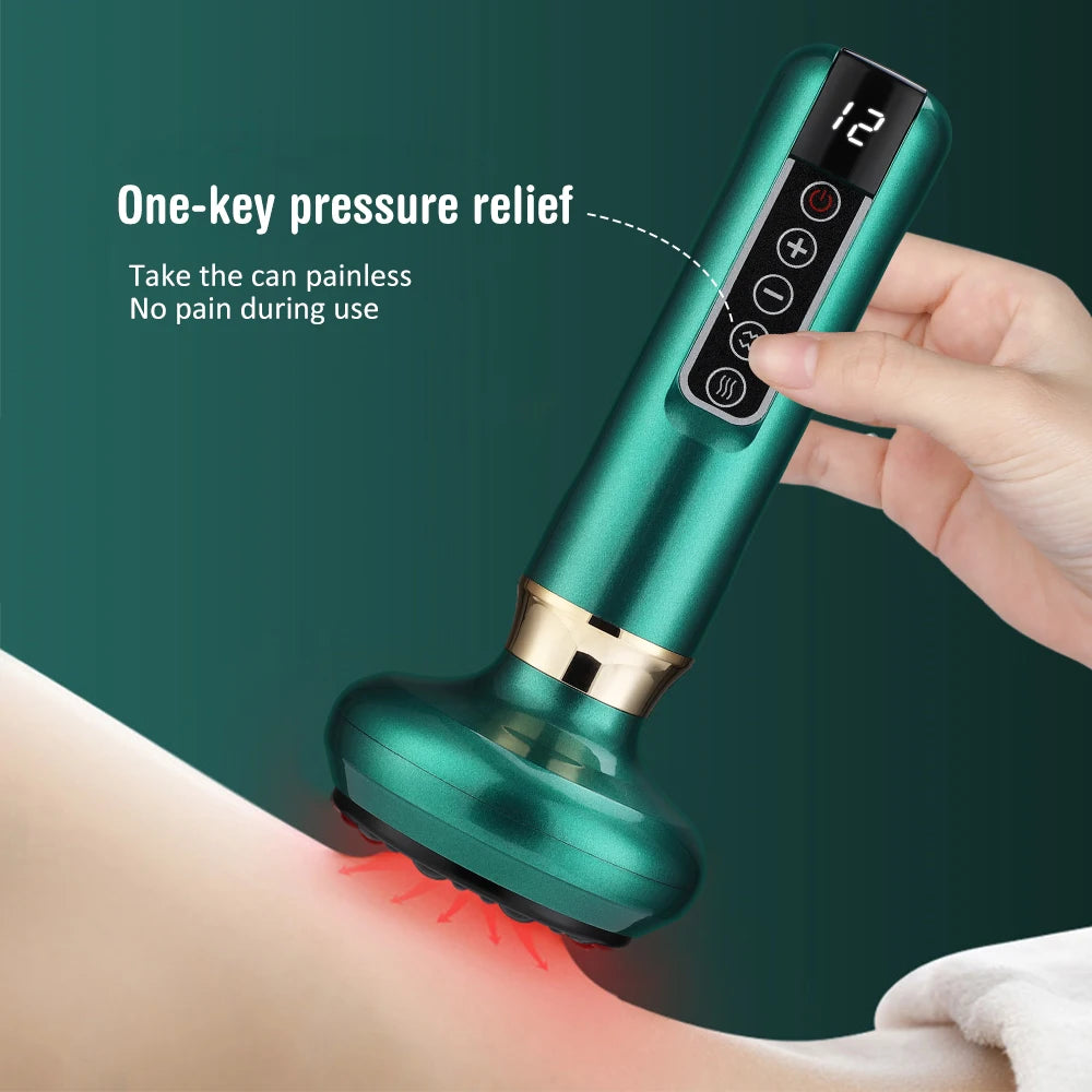 Intelligent Infrared Electric Heating Vacuum Cupping Massager Suction Cup Gua Sha Anti Cellulite Beauty Health Body Slimming Device
