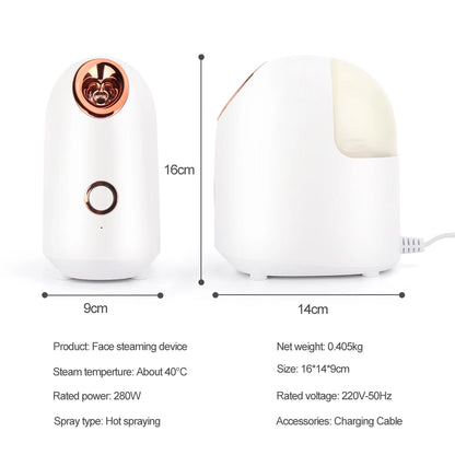 Nano Ionic Mist Facial Steamer Humidifier Atomizer Home Sauna SPA for Women Men Moisturize and Unclogs Pores