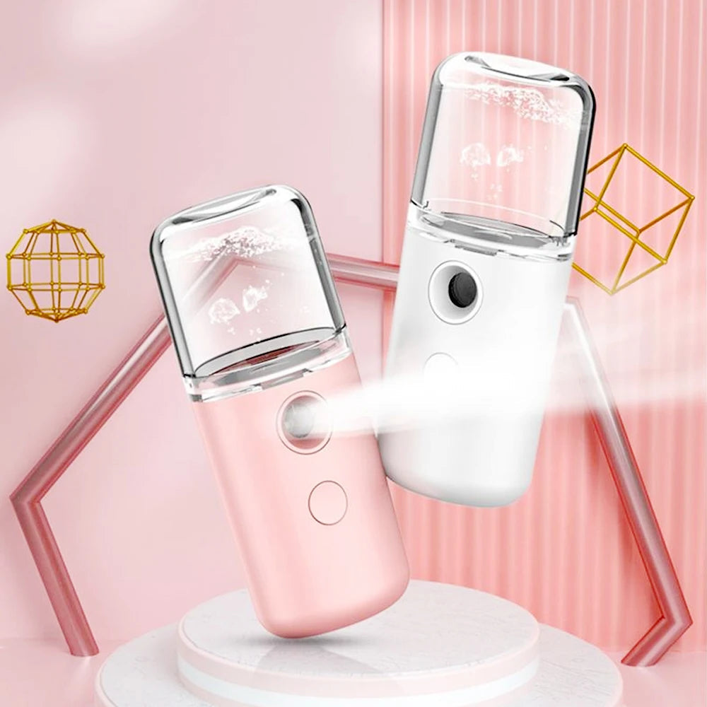 Mini Portable Facial Steamer Face Skin Care Nano Mist Sprayer Vaporizer USB Rechargeable Beauty Water Spa Nebulizer Humidifier