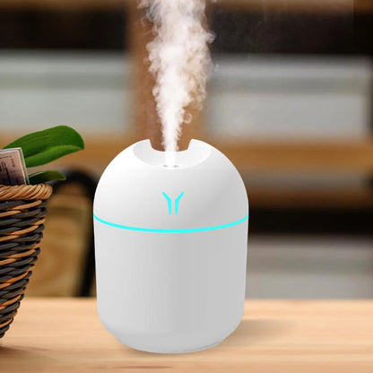 Ultrasonic USB Mini Air Humidifier Aroma Essential Oil Diffuser for Home Car 250ML Mist Maker Diffuser with LED Color Lamp