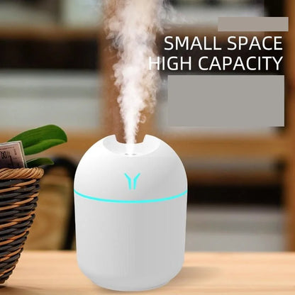 Ultrasonic USB Mini Air Humidifier Aroma Essential Oil Diffuser for Home Car 250ML Mist Maker Diffuser with LED Color Lamp