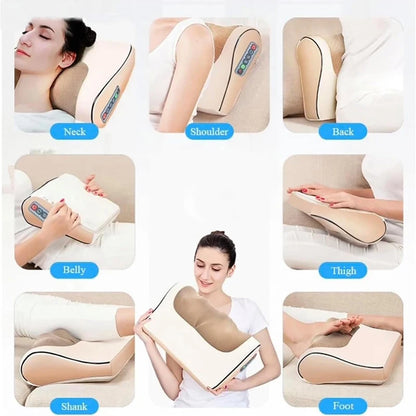 Infrared Heating Electric Back Neck Shoulder Massager Pillow Deep Tissue Kneading For Waist Legs Shoulders and Neck