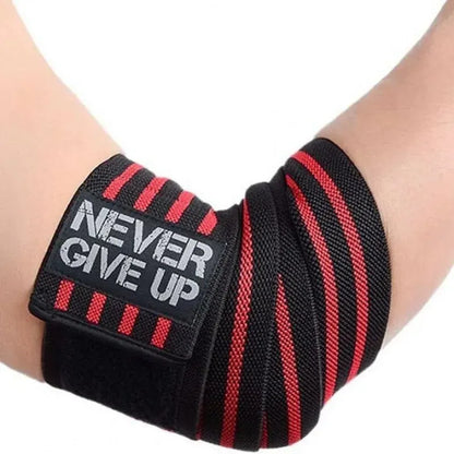 Long Elbow Guard Wrap Strap Pad for Sports Gym Bench Press Weightlifting Winding Pressure Protective Gear Equipment Booster Stripes