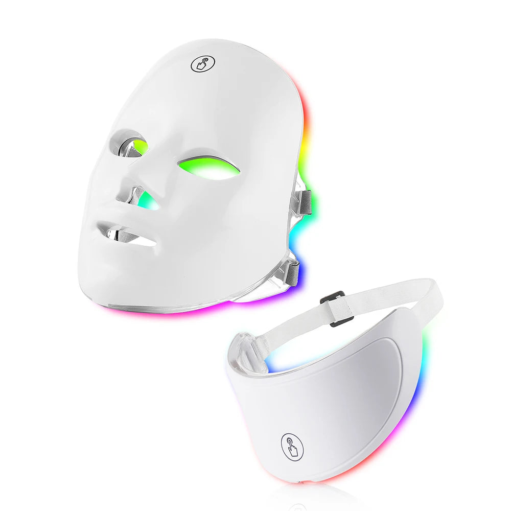 Wireless New Technology Face and Neck Anti Aging LED Beauty Mask Skin Rejuvenation Skin Tightening Anti-Acne Anti Wrinkle Skin Care Massager USB Chargeable