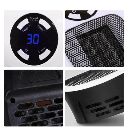 Portable Mini Electric Heater Multi Plug In Wall Room Heater Small Radiator with Remote Warmer Machine 500W