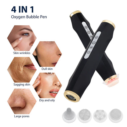 Portable Anti-aging CO2 Oxygen Bubble Pen Rechargeable Facial Cleaning Device Balance Serum Input Pen Skin Care Tool
