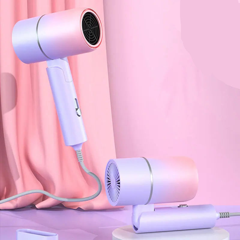 Mini Portable Home and Travel Folding Hair Dryer With Carrying Bag Blow Dryer Hot Air Anion Hair Care Accessories