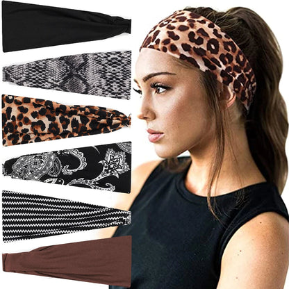 Sports Fashion Fitness Headbands Hairbands Snake Leopard Pattern Women's Postpartum Leisure Home Headwear Scrunchies