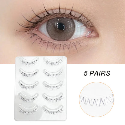 Wispy Manga Style Eyelashes Soft Natural Thick False Daily Eye Lashes Dating Makeup Eye Accessories 5 Pairs - 10pcs