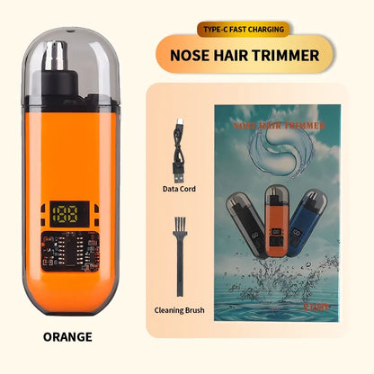 Mini Rechargeable Electric Nose Ear Hair Trimmer Clipper Multi-kinetic Shaving 2-in-1 Fully Automatic and Washable