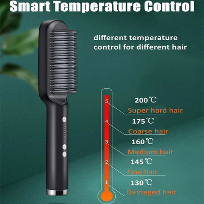 Electric Intelligent Temperature Control Ceramic Hair Straightener Brush Professional Fashion Fast Heating for Perfectly Straight Hair