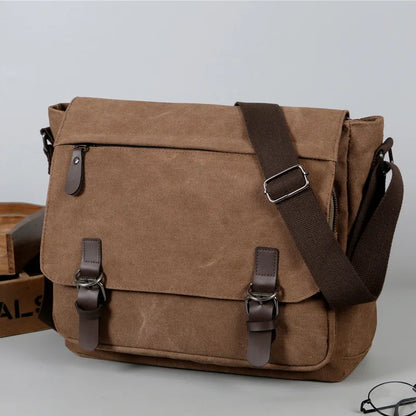 Multifunction Casual Canvas Shoulder Messenger Handbags Zipper Crossbody Single Strap Travel Flap Bag