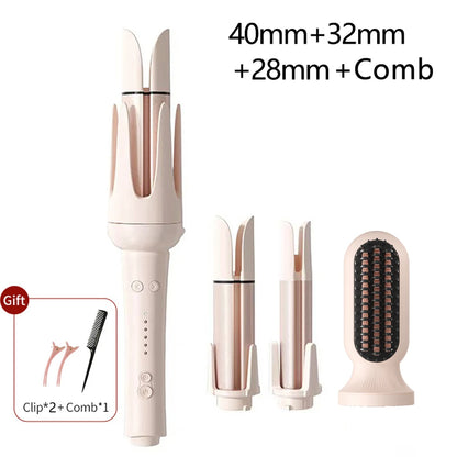 3 in 1 Automatic Rotating Ceramic Hair Curling Iron Professional Hair Roller Stick 28mm 32mm 40mm Curling Wand Hair Waver