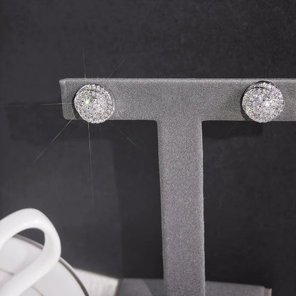 Luxury Spiral Crystals Stud Earrings for Women Fashion Versatile Jewelry Accessories