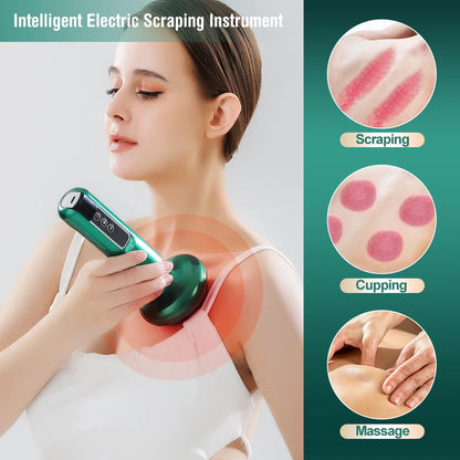 Intelligent Infrared Electric Heating Vacuum Cupping Massager Suction Cup Gua Sha Anti Cellulite Beauty Health Body Slimming Device