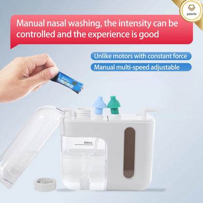 Nasal Wash Positive and Negative Pressure Nose Cleaner Nasal Irrigator Neti Pot for Adults and Children Double Pressure Health Care Device
