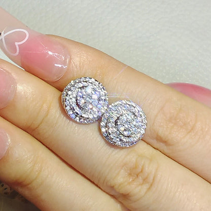 Luxury Spiral Crystals Stud Earrings for Women Fashion Versatile Jewelry Accessories