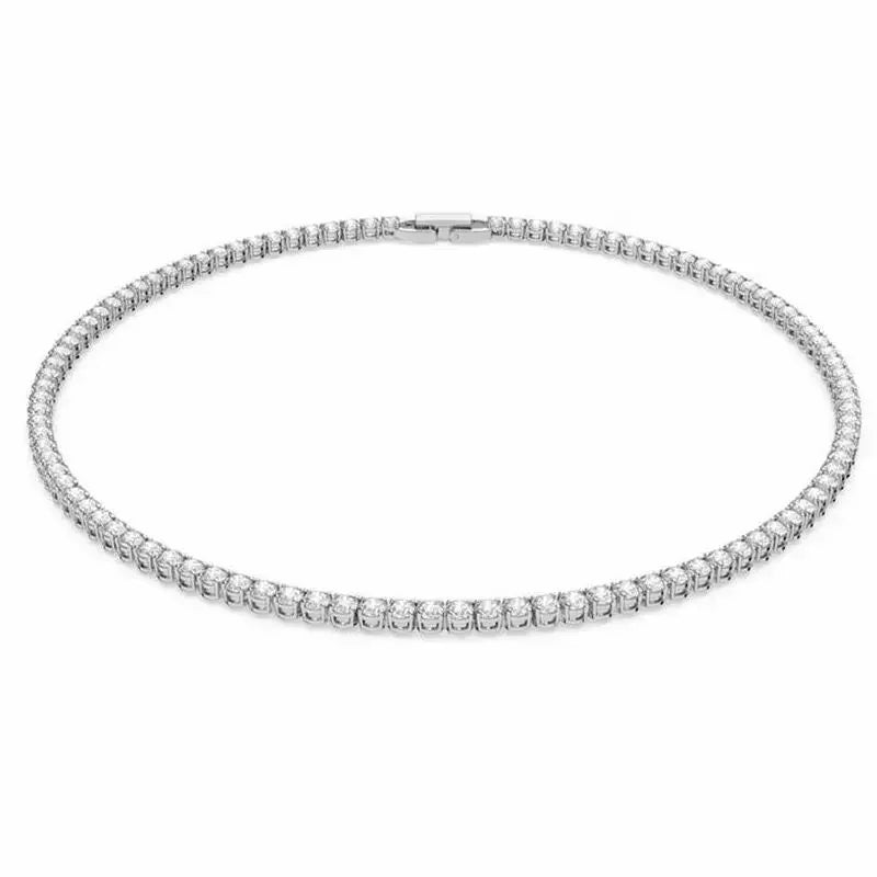 Modern Crystal 925 Sterling Silver Tennis Chain Necklaces for Men and Women Fashion Fancy Jewelry Accessories