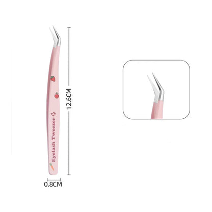 Stainless Steel Anti-Static False Eyelash Tweezers Pincet Curved Strip 3D Lashes Extension Tweezer Makeup Tools Eye Accessories