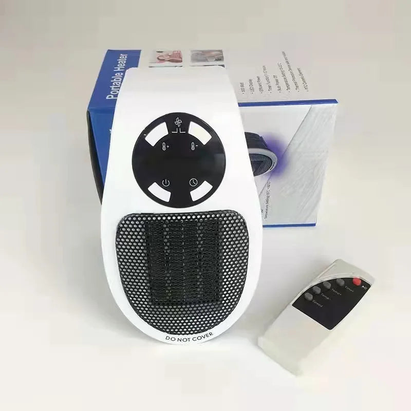 Portable Mini Electric Heater Multi Plug In Wall Room Heater Small Radiator with Remote Warmer Machine 500W