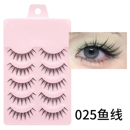 Wispy Manga Style Eyelashes Soft Natural Thick False Daily Eye Lashes Dating Makeup Eye Accessories 5 Pairs - 10pcs