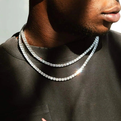 Luxury 4mm Tennis Chain Necklace Bracelet for Men Women Unisex Fashion Iced Out Bling Jewelry