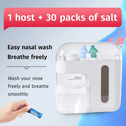 Nasal Wash Positive and Negative Pressure Nose Cleaner Nasal Irrigator Neti Pot for Adults and Children Double Pressure Health Care Device