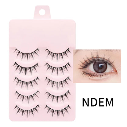 Wispy Manga Style Eyelashes Soft Natural Thick False Daily Eye Lashes Dating Makeup Eye Accessories 5 Pairs - 10pcs