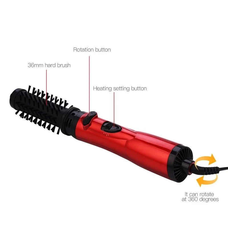 Multifunctional Negative Ion Hot Air Hair Straightener Curling Iron 360 ° Rotating Hair Dryer Brush