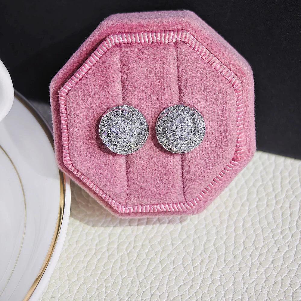 Luxury Spiral Crystals Stud Earrings for Women Fashion Versatile Jewelry Accessories