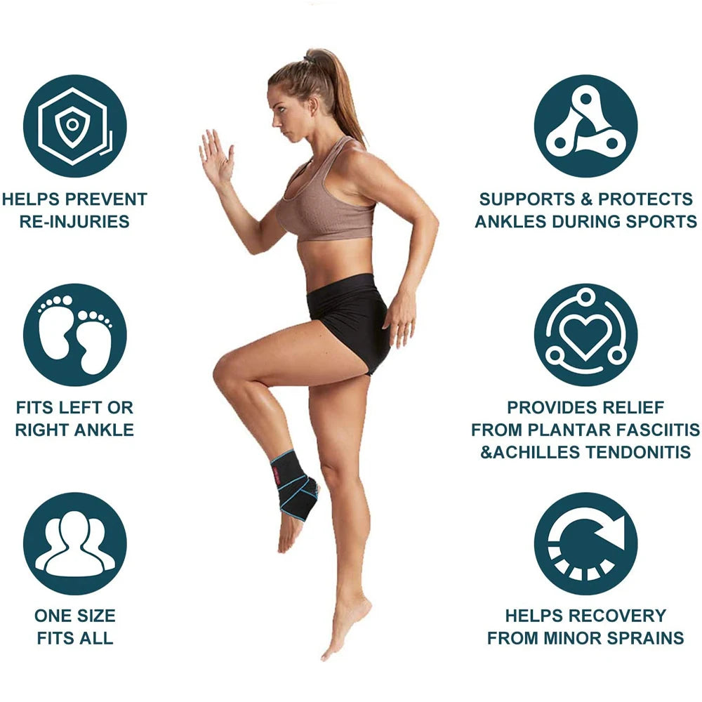 Professional Sports Ankle Strain Wraps Bandages For Fitness Running Elastic Ankle Support Brace Protector 1pc