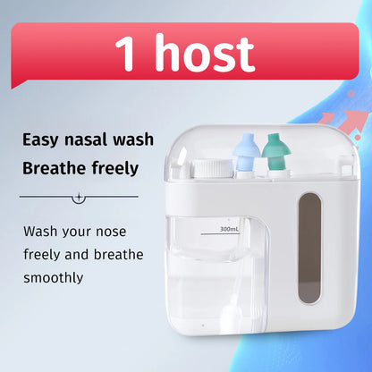 Nasal Wash Positive and Negative Pressure Nose Cleaner Nasal Irrigator Neti Pot for Adults and Children Double Pressure Health Care Device