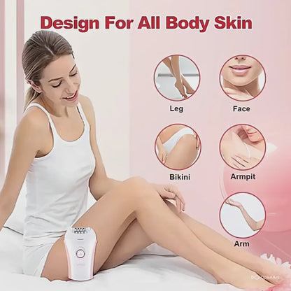 Portable Professional Electric Epilator Hair Remover for Leg Body Underarms Bikini Area Rechargeable Two Speeds Beauty Device