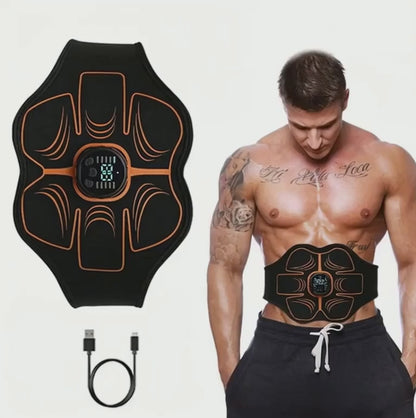 Electric Fitness Slimming Abdominal ABS Muscle Stimulator EMS Trainer Belt Home Gym Massager Waist Belly Weight Loss USB Rechargeable